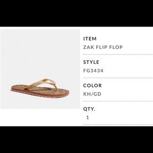 Coach Zak Flip Flop Gold
